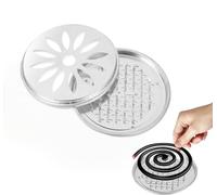 Supporto per Bobine di Zanzara in Acciaio Inox, Bobina Repellente con Copertura, per la Camera da letto, il Giardino, il Campeggio e l'outdoor (B)