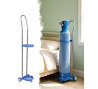 Supporto per Bombola Carrello a Due Ruote per Bombole d'ossigeno, Supporto per Bombola Portatile con Catena di Sicurezza, Carrello Leggero per Propano da Laboratorio(110cm (43 1/4"))