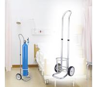 Supporto per Bombola di Ossigeno Carrello per Bombola di Ossigeno con Maniglia Regolabile, Carrello per Bombola di Gas Portatile, Rack di Stoccaggio Dell'ossigeno in Lega di Alluminio per Fabbrica/Cli