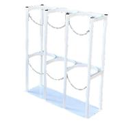 Supporto Per Bombola Di Ossigeno, Rastrelliera Per Bombole, Supporti Commerciali Per Bombole Di Azoto, Supporti Per Bombole Di Gas, Per Bombole Di Argon, Idrogeno E Co2, Blu (2 Bombole), Bianco (3 Bo