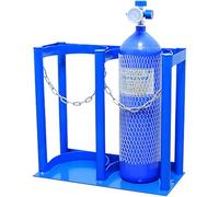 Supporto per bombola di Ossigeno - Supporto in Acciaio per bombole di propano/azoto/Argon per bombole subacquee, Uso in Laboratorio e in Ospedale, Include Kit di Viti (43x20x40 cm/16,9x7,9x1