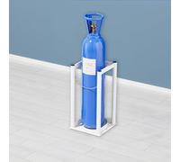 Supporto per Bombola di Ossigeno Supporto per Bombole di Ossigeno da 4-5 Litri, Supporto per Bombole di Gas in Acciaio con Catena Regolabile, Supporto per Bombole di Ossigeno(White,1 bottle)