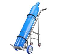 Supporto per Bombola Gas Carrello per bombole di ossigeno in acciaio inossidabile con ruote, grande carrello mobile per bombole di azoto singole, carrello portatile per bombole di ossigeno a 4 ruote p