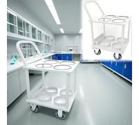 Supporto per Bombola Gas Supporto portatile per 4 bombole di ossigeno, carrello con ruote per bombole di ossigeno, carrello per concentratore di acetilene per ospedali(White)