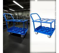 Supporto per Bombola Gas Trasportatore portatile per bombole di ossigeno da 6 bottiglie, carrello a mano con ruote per bombole di ossigeno, supporto per concentratore di azoto(Blue)