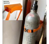 Supporto per bombole di ossigeno, Confezione da 1/2/3/5 supporti for bombole di ossigeno e propano, supporto da parete con cinghia di sicurezza multicolore(Orange,1 pc)