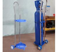 Supporto per bombole di Ossigeno da Interno con Ruote - Supporto Leggero per bombole di Ossigeno e ripiano Multifunzione per bombole di Ossigeno - Carrello Porta bombole Portatile da 80 cm (