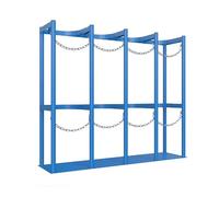 Supporto per bombole di ossigeno, Supporto for bombola di ossigeno da parete e da pavimento for bombole da 40 l, blu, L 113 cm/44,5 pollici