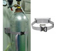 Supporto per bombole di ossigeno, Supporto for bombola di ossigeno da parete in plastica ABS con catena di sicurezza, viti di espansione, cinturino regolabile multicolore(Grey)