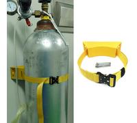 Supporto per bombole di ossigeno, Supporto for bombola di ossigeno da parete in plastica ABS con catena di sicurezza, viti di espansione, cinturino regolabile multicolore(Yellow)