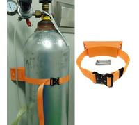 Supporto per bombole di ossigeno, Supporto for bombola di ossigeno da parete in plastica ABS con catena di sicurezza, viti di espansione, cinturino regolabile multicolore(Orange)