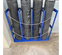 Supporto per bombole di ossigeno, Supporto for bombola di ossigeno in acciaio di diverse dimensioni con catena di sicurezza e fori di montaggio(L-113cm(44 1/2") x24cm(9 1/2"))