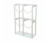 Supporto per bombole di ossigeno, supporto per bombole di gas, bombole di ossigeno con catena protettiva, per officina, garage, CO2/ossigeno, ospedale, fabbrica, laboratorio(White)
