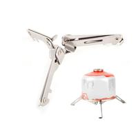 Supporto per bombole di treppiede, supporto per taniche di carburante, portatile, pieghevole, in acciaio inox, per campeggio, escursionismo, viaggi ricreativi