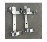 Supporto per Bombole Ossigeno in Acciaio Inox - Portabombole da Parete/Pavimento Anti-Ribaltamento con Gancio Sicurezza, Set di 2 o 3 per Casa e Garage