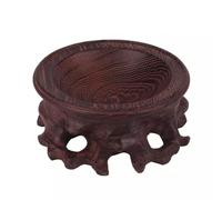 Supporto Per Bonsai Base a sfera di cristallo in legno massello Scanalatura in pietra Base for pianta in vaso cava Staffa a sfera in vetro Base ornamentale decorativa rotonda Base In Legno(Xl)