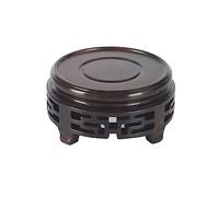 Supporto Per Bonsai Espositore for la decorazione della statua del Buddha di giada in vaso bonsai con fondo tondo in legno massello venatura del legno piccola teiera vaso bonsai Base In Legno(4.13in)