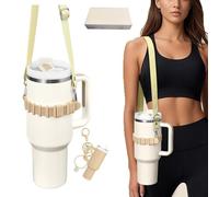 Supporto per bottiglia d'acqua regolabile in silicone per uso alimentare, compatibile con Stanley Owala Hydroflask Yeti More per le mani, per il trasporto a mano, per passeggiate, campeggio, palestra