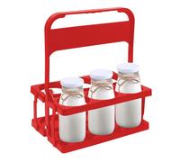 Supporto per bottiglia di latte pieghevole - Supporto per bottiglie di birra | Fermaporta per bevande con manico | Supporto per organizer per bottiglie di latte riutilizzabili a 6 fori, supporto per