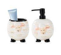 Supporto Per Bottiglia Di Sapone - 2 Pezzi In Ceramica A Forma Di Pecora | Dispensatore Di Sapone Schiumogeno Per Mani - Per Organizzazione Familiare, Casa, Igiene Quotidiana, Lavello della Cucina, Ap