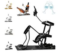 Supporto per bottiglie di vino e coca teschio Coke and Wine Bottle Stand,2 in 1 Funny Metal Skulls Beverage and Wines Bottles Racks,Skeleton Beverage Holder for Home Kitchen Bar Decor (nero)