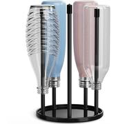 Supporto per bottiglie SodaStream - Premium scolapiatti in ceramica con vaschetta scolapiatti per 5 SodaStream Crystal | Emil Bottiglie Nero