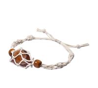 Supporto per bracciale di - Bracciali di ricambio in corda con perle vuote di pietre preziose, a forma di gabbia a, tessuto a mano, con cristalli di quarzo, lunghezza regolabile, per
