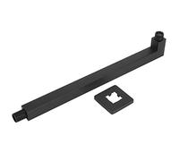 Supporto per braccio doccia con braccio doccia con prolunga per montaggio a parete in acciaio inossidabile con filettatura G1/2 pollici (F-Y202 quadrato-nero)
