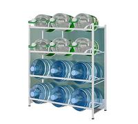 Supporto per brocca d'acqua Rack di stoccaggio per bottiglie d'acqua Organizzatore di stoccaggio per bottiglie d'acqua Heavy Duty Grande capacità Doppia fila secchio rack refrigeratore d'acqua brocca