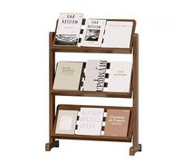 Supporto per brochure in bambù, 70 cm, a 3 ripiani, per fiere, ufficio e soggiorno, elegante scaffale per la letteratura per un facile accesso ai materiali di lettura