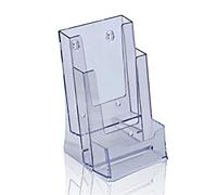 Supporto per brochure Organizer trasparente per letteratura Supporto per riviste 3 griglie Espositore per opuscoli per ornamenti da tavolo appesi