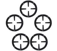Supporto per Caffettiera da Fornello 5pezzi in Ghisa Nero | Bilanciamento di Pentole Piccole o Padelle, Base Antiscivolo, Set da 5, per Piano Gas