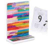 Supporto per Calendario Giornaliero da Tavolo con Fogli a Strappo | COLORS | Compatibile con altri Ricambi di Calendari a Blocco Formato A6 | Dimensioni cm 12x17x6
