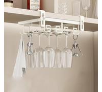 Supporto per calici da mettere sotto l'armadietto - Design salvaspazio in metallo resistente per cucina, bar o pub