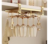 Supporto per calici da mettere sotto l'armadietto - Design salvaspazio in metallo resistente per cucina, bar o pub