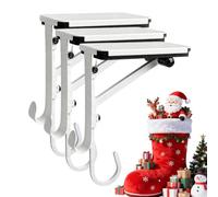 Supporto per calza di Natale, ganci in metallo resistente, set da 3 pezzi | Base antiscivolo regolabile, robusta struttura in ferro, supporto sicuro da appendere, design stabile e ponderato
