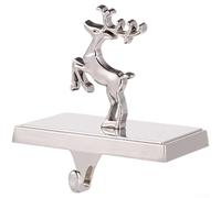 Supporto per calze di Natale resistente con base festiva, gancio in ferro per caminetto o mensola, tiene saldamente più calze grandi in decorazioni stagionali per la casa (F)