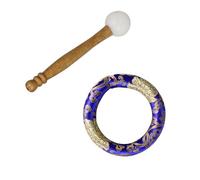 Supporto per campane tibetane con supporto trasparente e, Blue | Legno seta e gomma per esercizi rilassamento, prestazioni acustiche migliorate, per esperienze meditazione