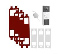 Supporto per campanello senza trapano e strumento chiave per videocitofono Tapo Td21 D210 D235 con nastro resistente e perno di rilascio in metallo, confezione da 3 pezzi, bianco e rosso