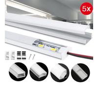 Supporto per canale lampada a barra LED con profilo in alluminio da 5 pezzi 1M Canale in alluminio LED per striscia LED 5050 2835 con copertura per PC
