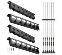 Supporto per canna da pesca, 2 paia di supporti per canna da pesca, supporto da parete, supporto orizzontale verticale per canne da pesca, supporto per canne da pesca da 6 + 6 canne per garage, barca,