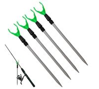 Supporto per canna da pesca da terra, set di 4 telescopici da pesca, supporto per canna da pesca, pescatori, uomini, mariti al lago, fiume, laghetto e barca