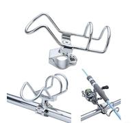 Supporto per canna da pesca in acciaio inossidabile 316, rotazione multidirezionale, adatto per l'uso su barche e yacht, per binari da 1" o 1-1/4", argento (25 mm)