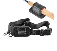 Supporto per canna da pesca, manico regolabile, guaina per canna da pesca, riutilizzabile, in poliestere, ideale per surf, kayak e pesca in banca, colore nero/kaki