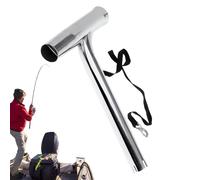 Supporto per canna da pesca per barca da pesca, supporto per palo con cinghia di sicurezza, supporto per canna da pesca in acciaio inox con cinghia di sicurezza, per kayak, yacht, uomini e papà