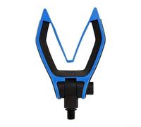 Supporto per canna da pesca regolabile a forma di V, testa di supporto per filettatura M3/8, per carpa marina, riva, banca europea, PVC, rosso, blu, verde, arancione (blu)