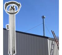 Supporto per canna fumaria in acciaio inossidabile per supporto tubo stufa | Supporti per camino in acciaio inox per una maggiore stabilità in caso di vento forte, supporto resistente al calore per un