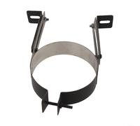 Supporto per canna fumaria regolabile 150 mm: robusto fissaggio a parete per tubi della stufa, saldato a mano, resistente al calore, nero (12,5 cm)