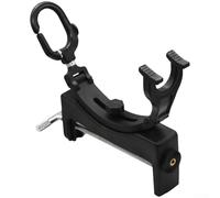 Supporto per canne da pesca girevole a 360° con morsetto, regolabile per barca, kayak/dock, pieghevole senza foratura, per canne fino a 3 cm, design robusto in plastica, nero