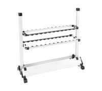 Supporto per canne da pesca regolabile in altezza, per 24 canne, salvaspazio, con scanalature in EVA e protezione in nylon, per negozi di pesca, casa, barca, 71,5 x 31 x 70 cm